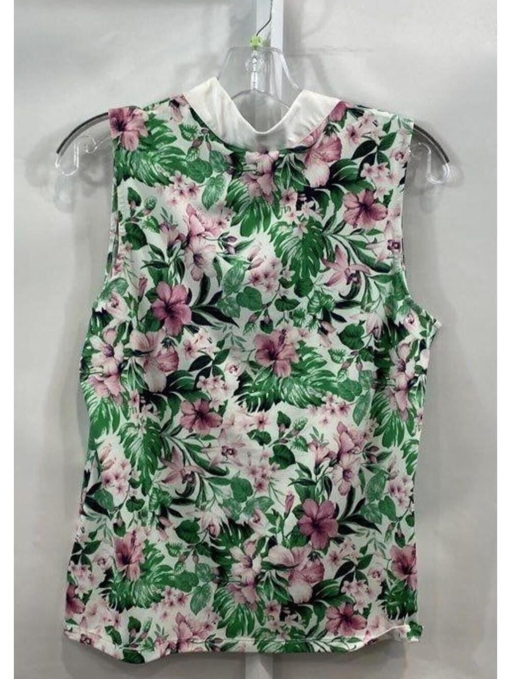 Tommy Bahama Tropical Floral Tank Golf Top Sz Large UPF 50 Quick Dry Active Wear